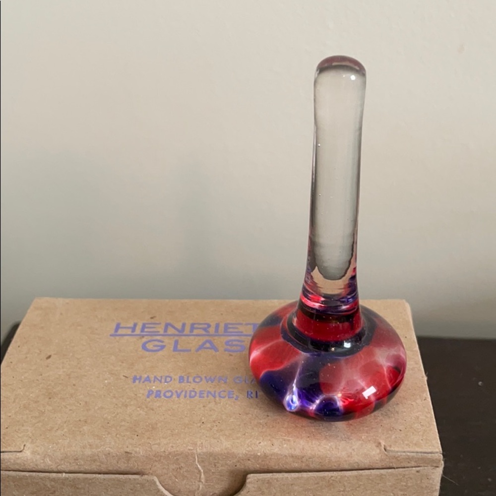 NIB handblown glass ring holder